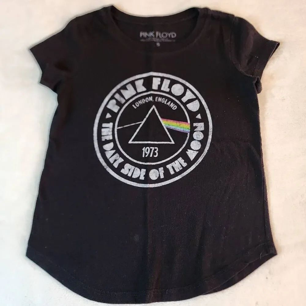 Pink Floyd Dark Side Of The Moon Girls Black Graphic Tshirt Size Small